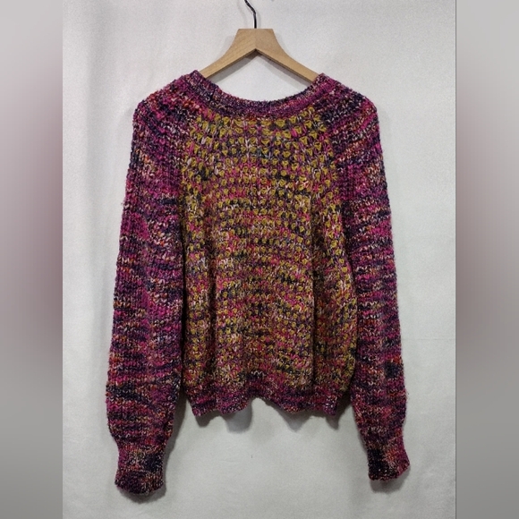 Anthropologie Moth Wool Mohair Hill Walk Knit Sweater Women L Purple Artsy Retro - Picture 6 of 11